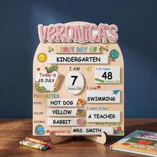 Custom First  Last Day of School Sign Dry Erase Board Kindergarten Photo Prop