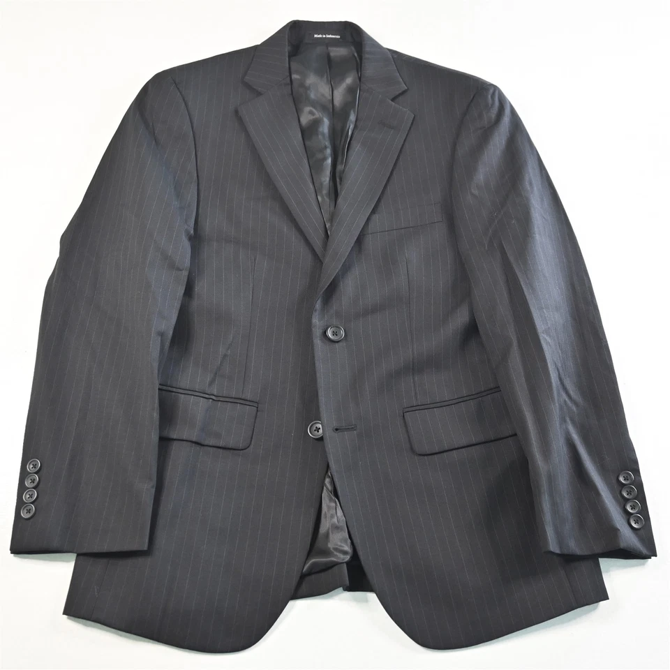 Pronto Uomo 36S 31x30 Gris Rayas 100% Lana Hombre Chaqueta Pantalones Traje Foto 2 de 4