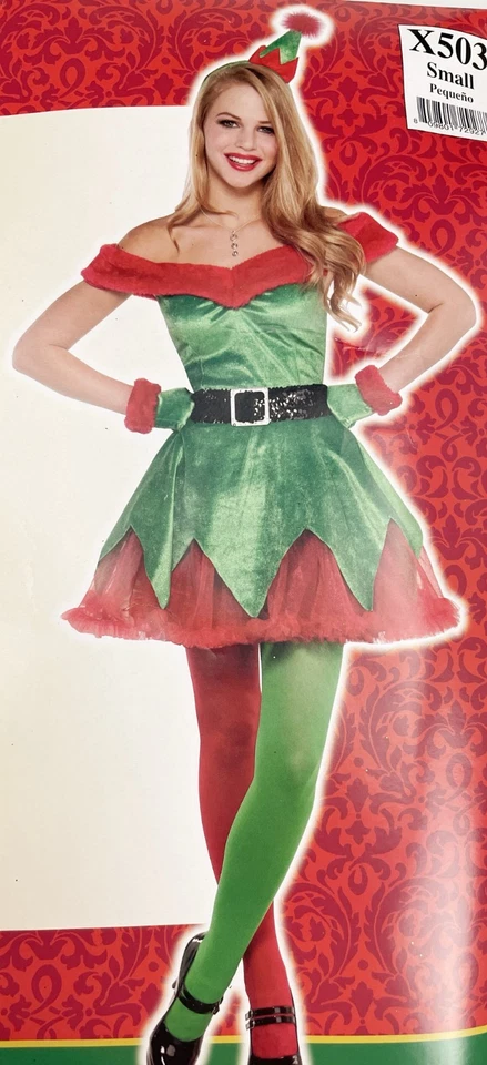 Pequeño (2-4) Sexy Pequeño Ayudante Disfraz Adulto Navidad Halloween Elfo 503 Foto 2 de 4