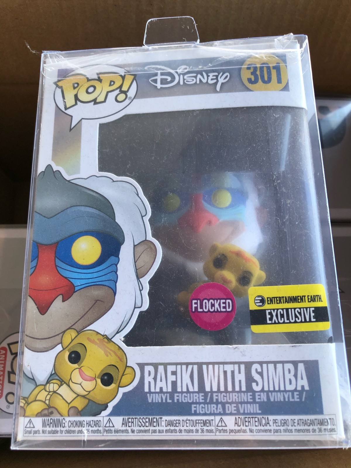 Funko Pop! Vinyl: Disney - Rafiki Holding Baby Simba (Flocked) 301 in Protector
