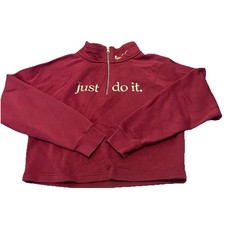 Nike Women's Sportswear SHINE Funnel-Neck Half-Zip Fleece Top BV4990-677 size S