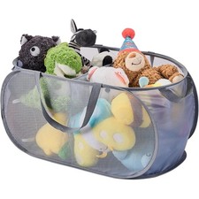 Foldable Toy Storage Bin with 2 Compartments and Handles Large Organizer Box for