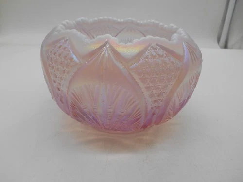 Very Nice Fenton Pink Satin Opalescent Iridized 4" Rose Bowl