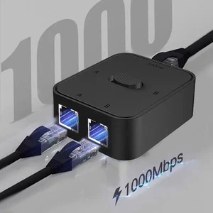 2Port 1000Mbps Interrupteur réseau Gigabit RJ45 Interrupteur câble de Splitter réseau Extende
