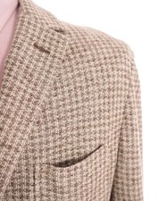  1,895 CANALI - Textured Beige Cotton/Linen Sport Coat - 42R