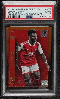 2022 Jade Edition UEFA Club Competitions Orange 7/25 Bukayo Saka PSA 9 MINT 14tf