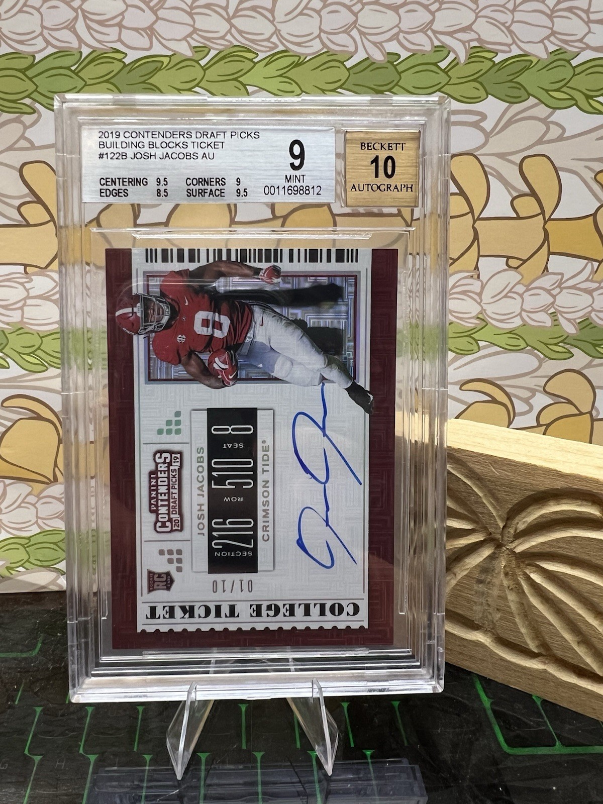Josh Jacobs Panini Contenders Draft Picks Game Day Ticket #28 Building Blocks