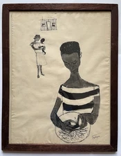 MCM 50s African American Women Social Realism Harlem Expressionism Painting NYC