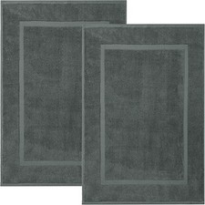 2 PCS Cotton Bath Mats 21x34 Inch Ultra Soft Absorbent Shower Towel Floor