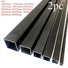 Tubo cuadrado de fibra de carbono completo 3K tubo rectangular 10/15/20/25/30/40/50*500 mm 2 piezas