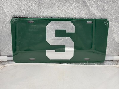 Michigan State Spartans NCAA Green Mirrored Laser Cut License Plate Craftique