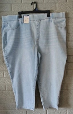 New Terra & Sky Capri Blue Jean Pants Plus Size 3X (24W-26W) Denim Jegging NWT