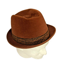 Vintage Quality Superior Brown Felt Fedora Hat Size 6 7/8 Royal Crest 1960s