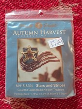 New Vintage Kit Mill Hill Autumn Harvest Stars Stripes Counted Bead MH18-8204