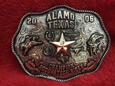 Rodeo 2006 All Around Riding ALAMO TEXAS Champion Trophy Buckle Rare X86