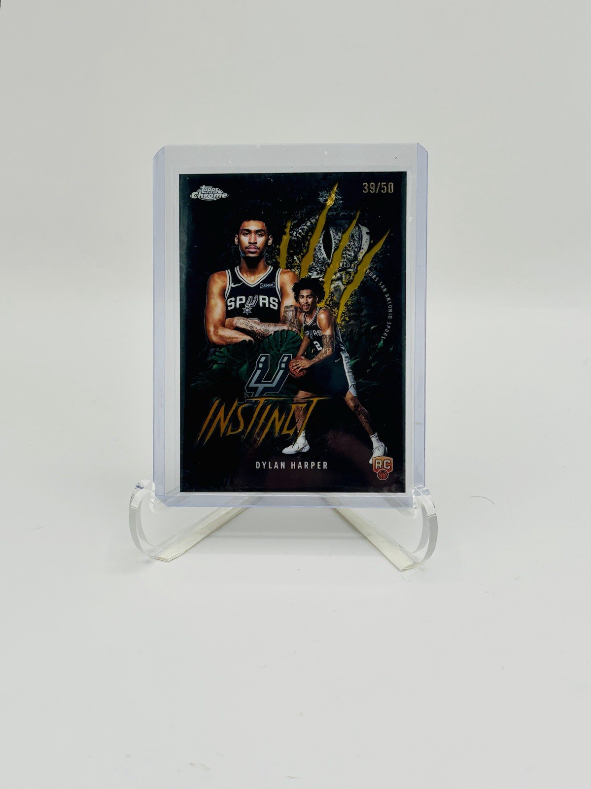 2025-26 Topps Chrome Dylan Harper Instinct True Gold /50 RC Spurs