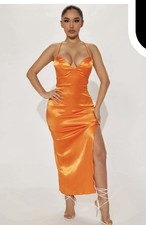 Fashion Nova Orange Long Dress