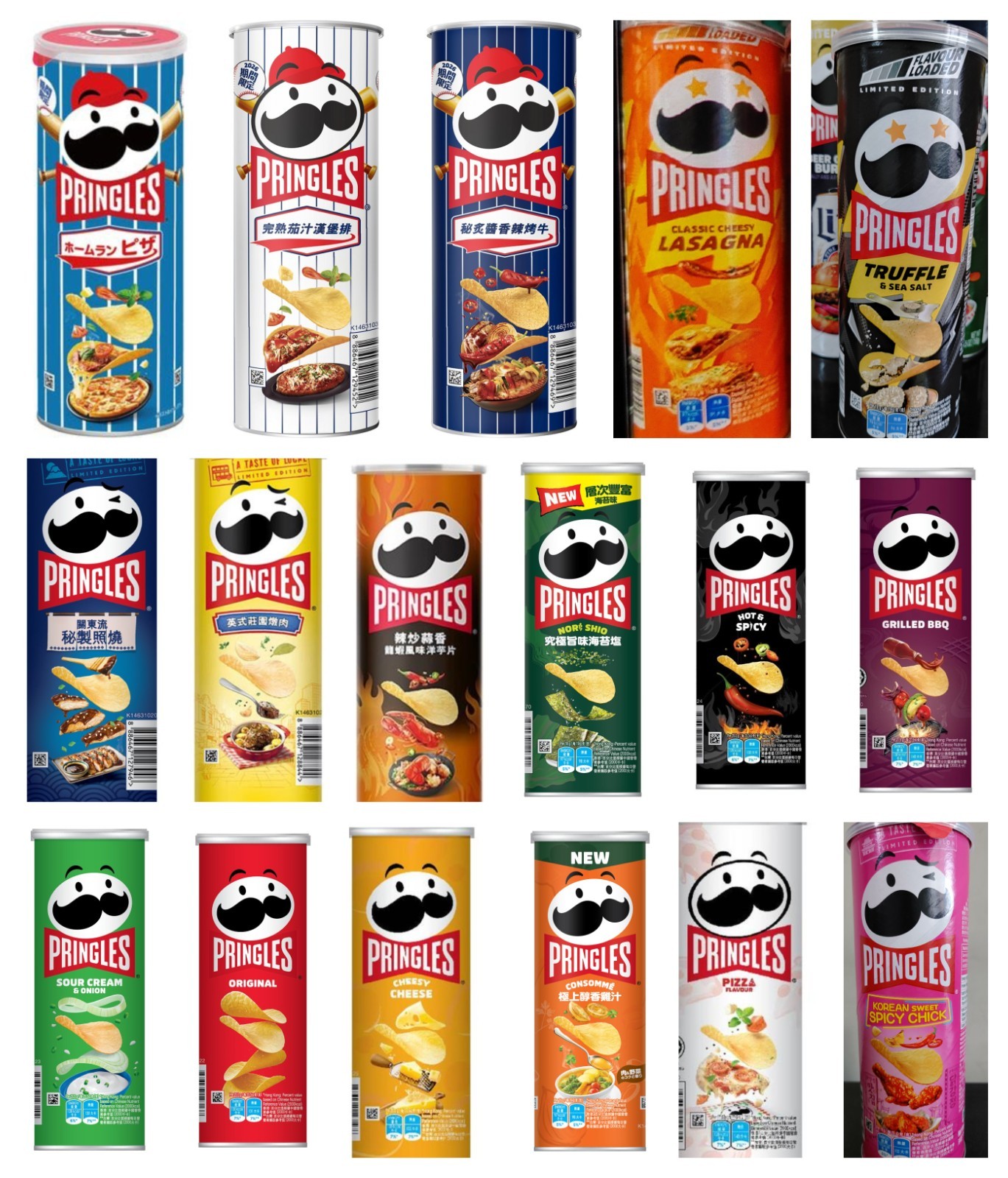 Choose 5 cans Special edition-Pringles chips collection variety flavors & sizes