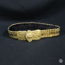 18th Century Antique Ottoman Brass Balkan Velvet Lined Belt
