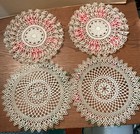 Vintage Plastic Christmas Doilies Lot Of 4 MCM Poinsettia — photo 4