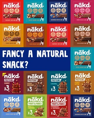 Nakd Fruit Nut Bar Mixed Case Selection 24, 48, 72 Bars Dairy Wheat Gluten Free - Image 1 of 3