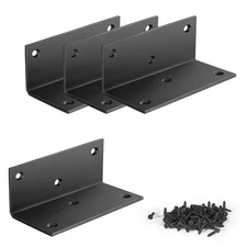 4 PCS Iron 4 Inch L Right Angle Bracket with Screws, 4" x 2" x 2" Metal Joint...