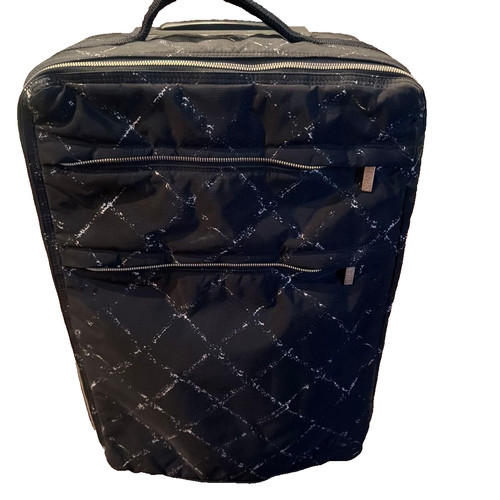 Authentic Vintage Chanel Carry On Bag Black White Nylon canvas Travel Line - Image 1