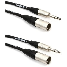 JUMPERZ JBTRSXM-5 Blue Line Patch Cable 2-Pack - TRS Male to XLRM Male - 5