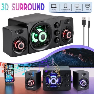 Computer Speakers Surround Sound System Wired PC Speakers Gaming Bass 3.5mm Jack
