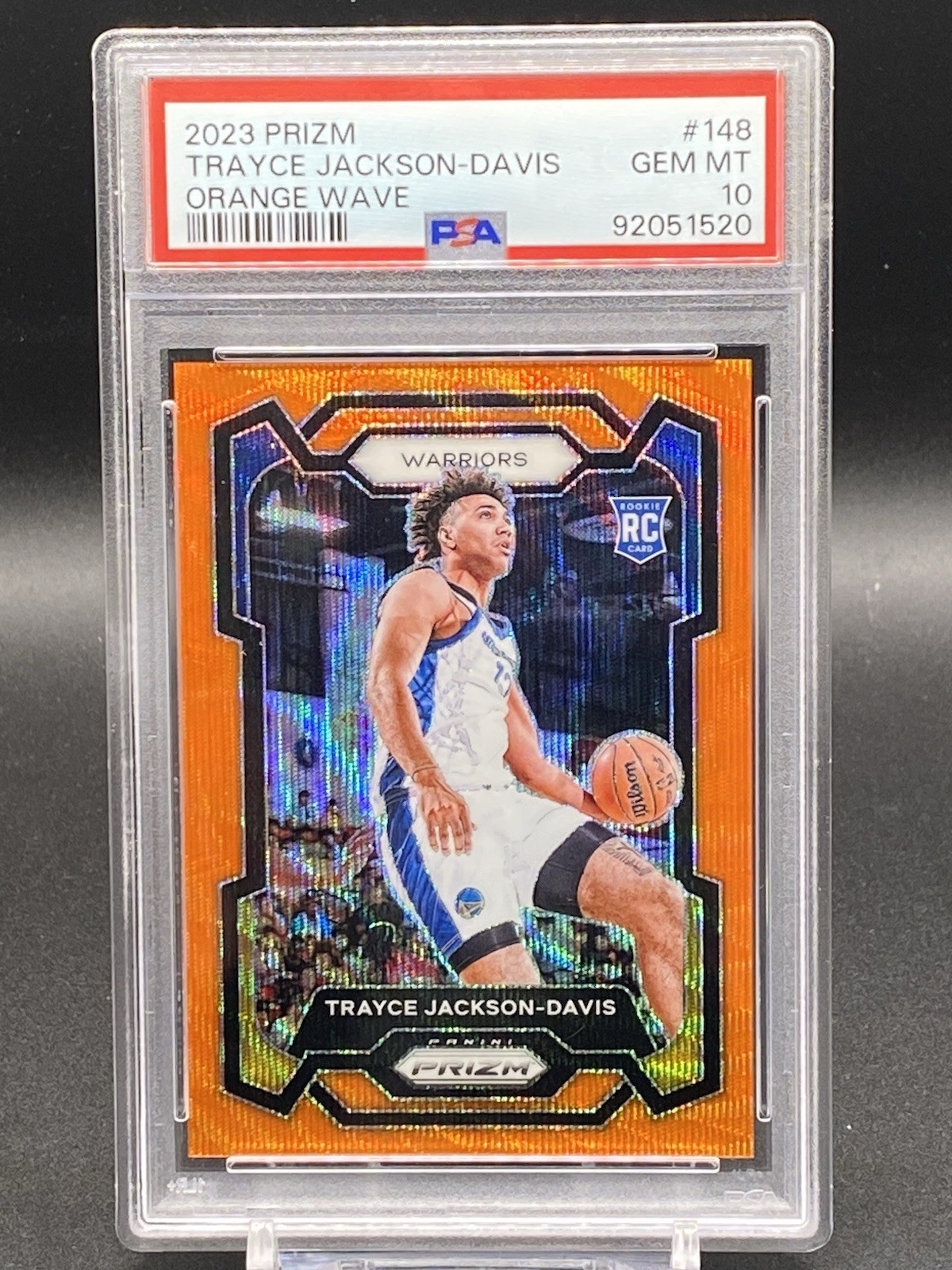 2023-24 Panini Prizm TRAYCE JACKSON-DAVIS /60 RC Orange Wave SP #148 PSA 10