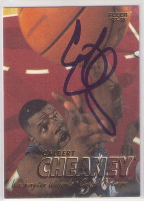 Calbert Cheaney Signed Autographed 1997-98 Fleer #260 Washington Wizards Indiana