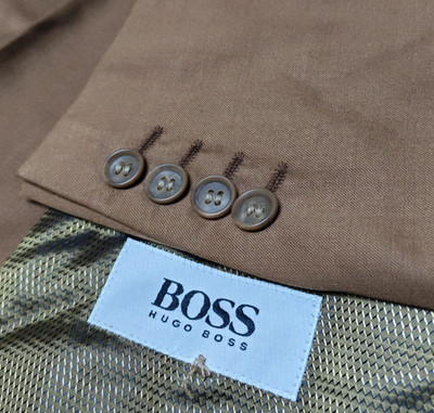 Vintage Hugo Boss pure wool double breasted brown suit jacket blazer 42R
