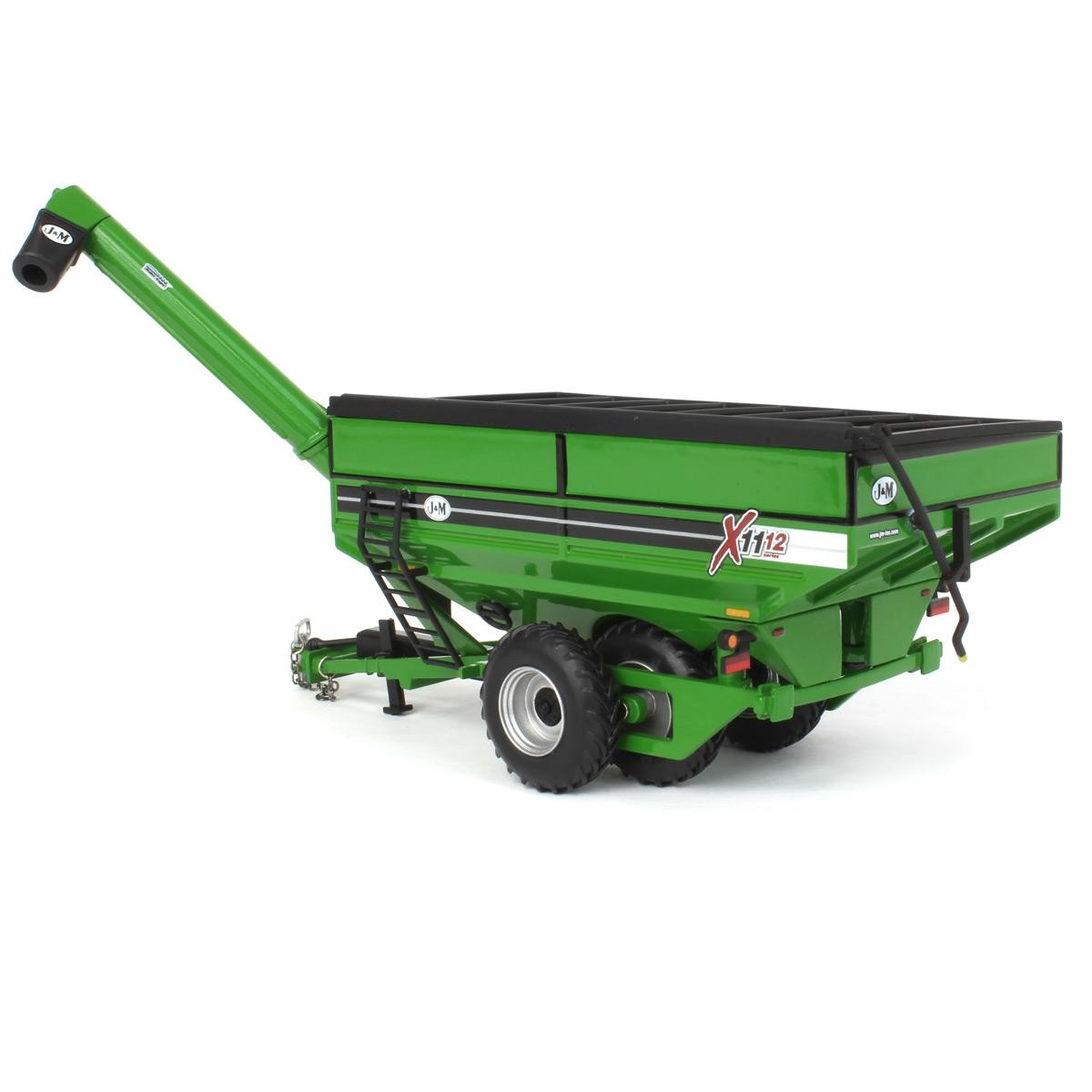 1/64 Green J&M 1112 X-Tended Reach Grain Cart with Tandem Walking Duals JMM-031