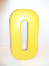 Vintage Metal 7.5" Tall Marquee Letter O Chipped Yellow Paint