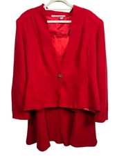 Night Studio Plus 22W Red 3 Pc Skirt Suit Set Blazer Tank Mother Bride Church