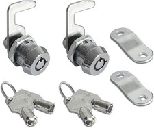 2 Pack Toolbox Lock 5/8" Tubular Cam Replacement Lock Hook Cam Keyed Alike with