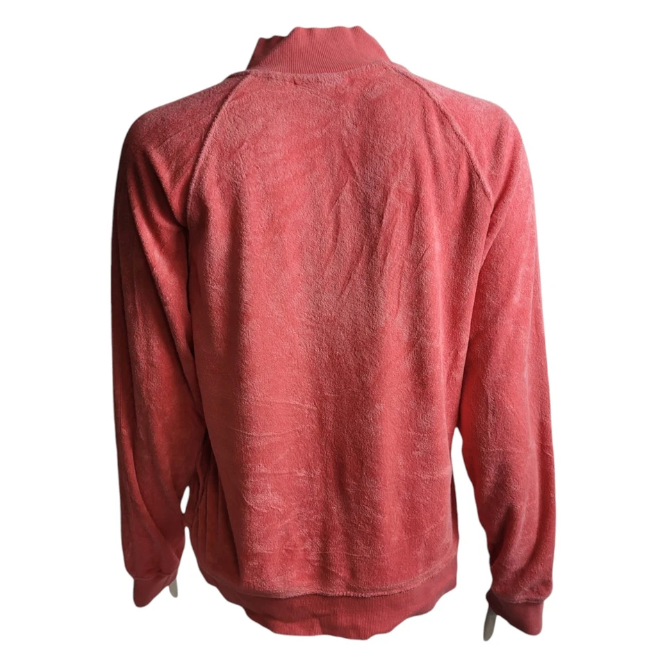 LizClaiborne Lizwear Pink Terrycloth Full Zip Sweatshirt XL Cozy Coastal Grandma - Image 4 of 4