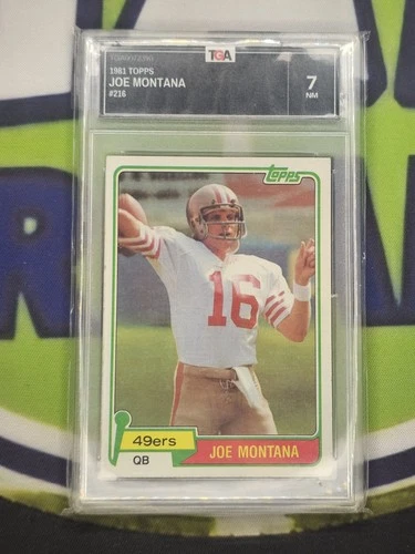 1981 Topps Joe Montana Rookie Card TGA NM 7 Graded Football #216