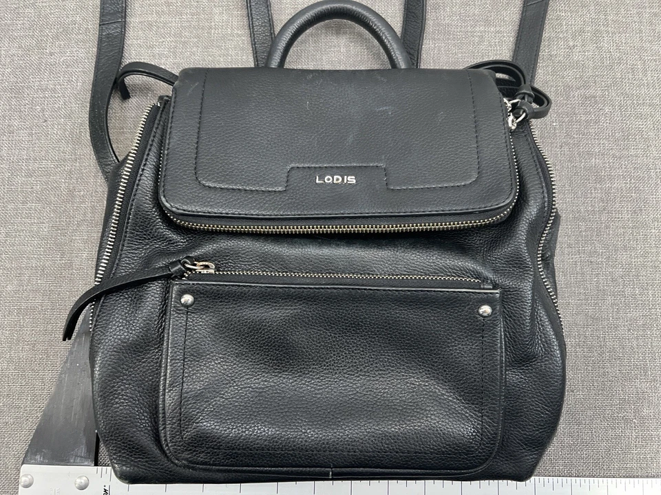 Mochila de cuero negra Lodis Stellene usada en excelente estado Foto 4 de 4