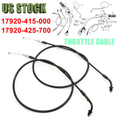 2 x Throttle Cable For Honda A & B CB400 Hawk CB450 Nighthawk CM400 CM450 CX500