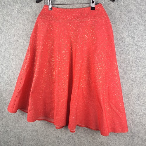 Vintage George Gross Skirt Red 8 Gold Sprinkle A-Line Midi NEW NWT 8454 - Picture 11 of 16