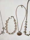 Necklaces with clear stones, starfish, enamel pendant on silvertone chains — photo 4