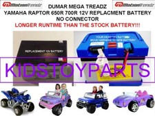 DUMAR MEGATREDZ YAMAHA RAPTOR 450R 700R FJ CRUISER 12V BATTERY LONGER RUNTIME 