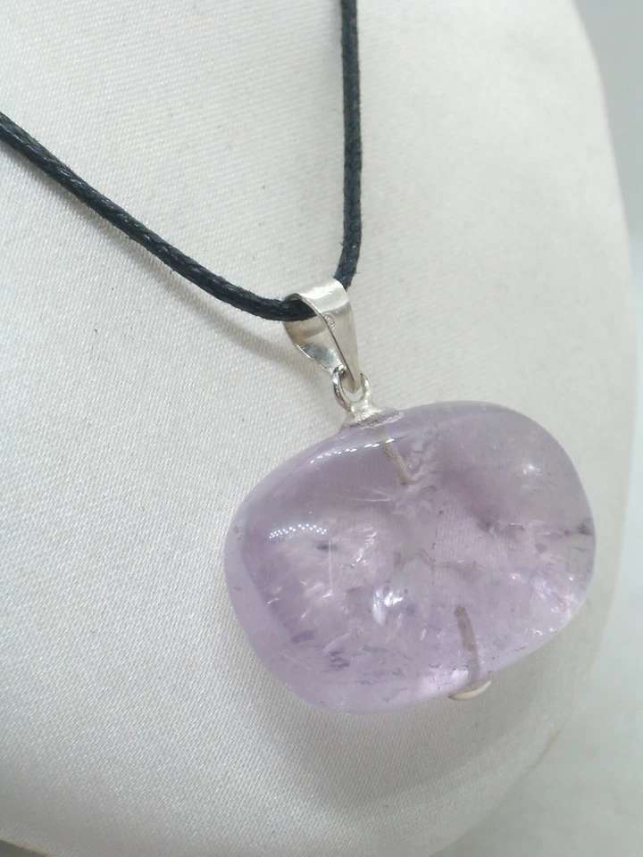 Ciondolo in ARGENTO 925 con Ametista naturale viola - pendente Pietra Dura - - Immagine 3 di 4