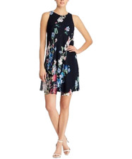RALPH LAUREN $125 Womens New Navy Floral Print Sleeveless Dress 6