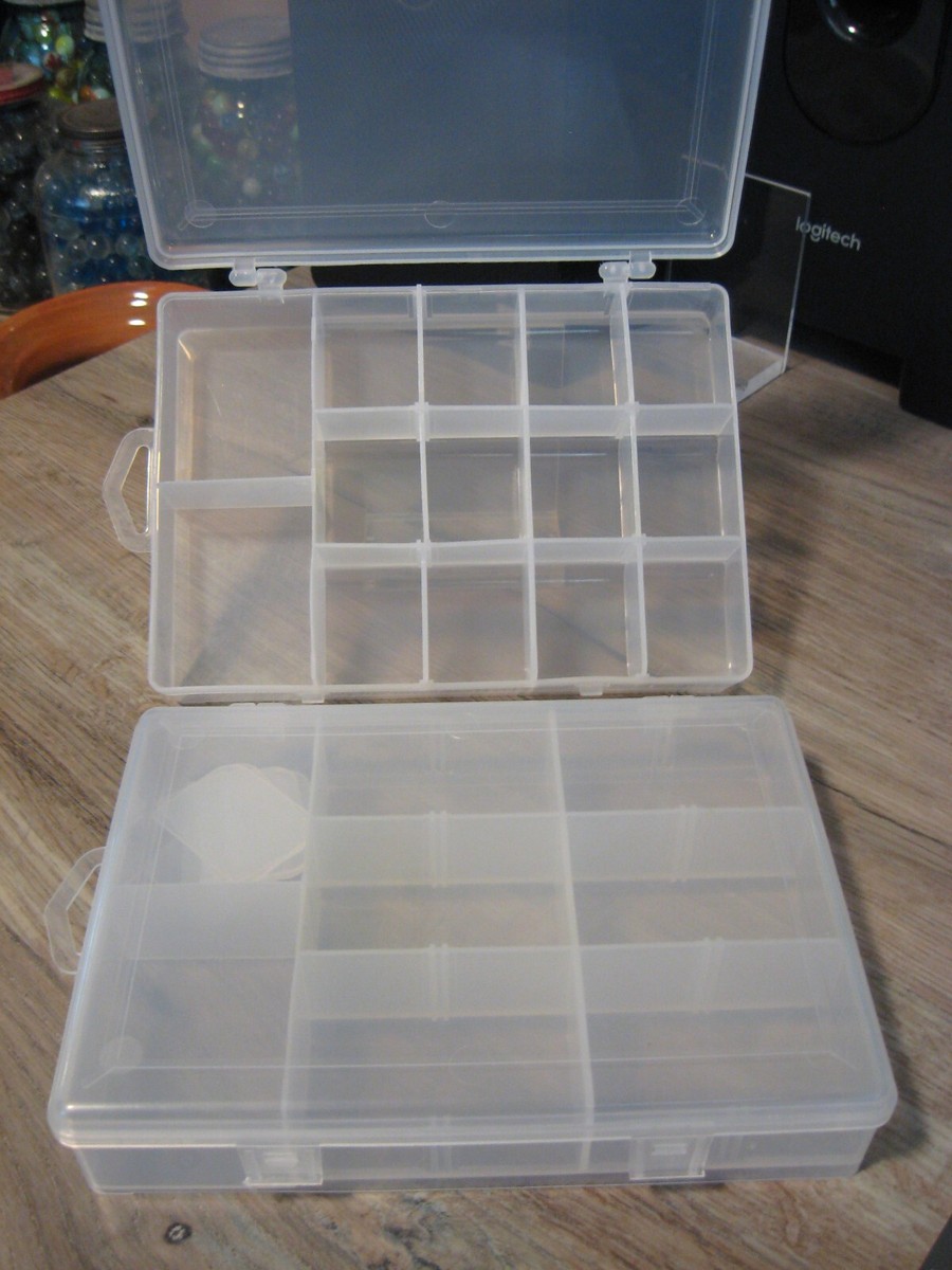 2 USA Plastic 5x7 Fishing Tackle Utility Boxes 8 to 14 Compartments 6 Dividers | eBay 2 USA Plastic 5x7 Fishing Tackle Utility Boxes 8 to 14 Compartments 6 Dividers | eBay