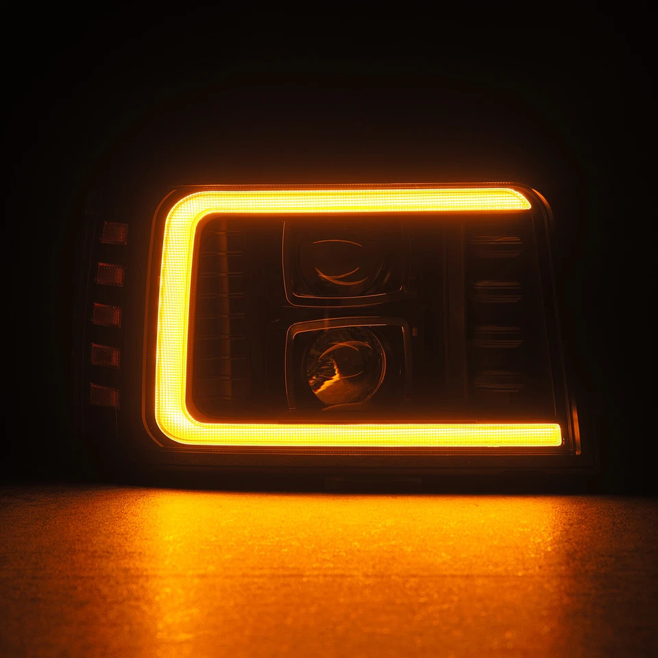 Fit 1992-1996 Ford F-Series/Bronco PRO-Series Projector Headlights Black - Image 3 of 4