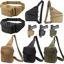 Tactical Gun Bag Concealed Carry Crossbody Shoulder Chest Pack Holster EDC Pouch