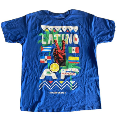 Reason Brand Men's Blue Latino AF Graphic T Shirt Size XL