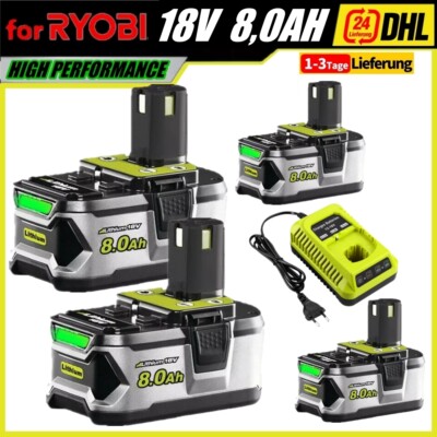 18V 8,0AH Akku für RYOBI One Plus Lithium-Ion RB18L40 P108 P104 P109 Batterie